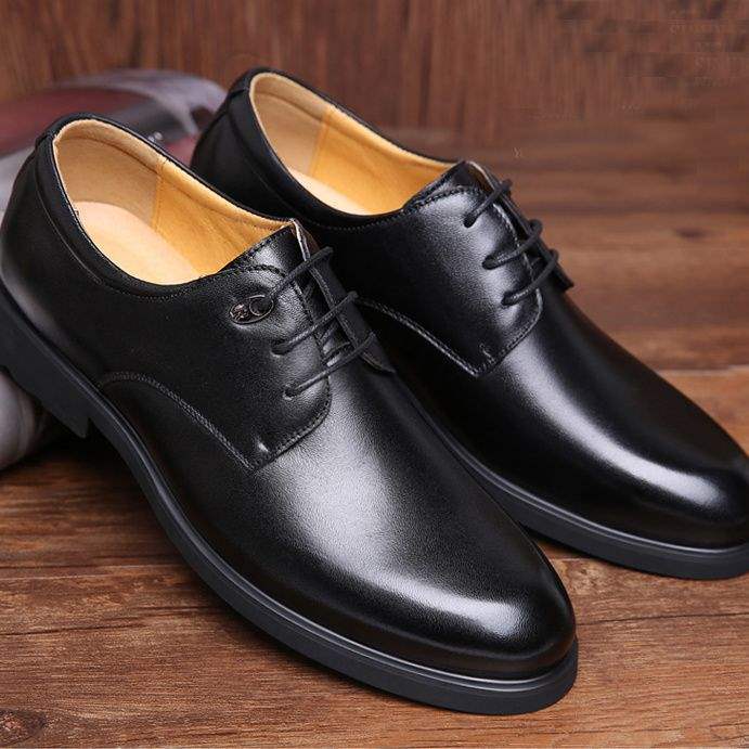 

Men s Black Lace-Up Youth British Winter Leather Shoes Fleece New Casual Business Large Size 4748 Men s Shoes 47