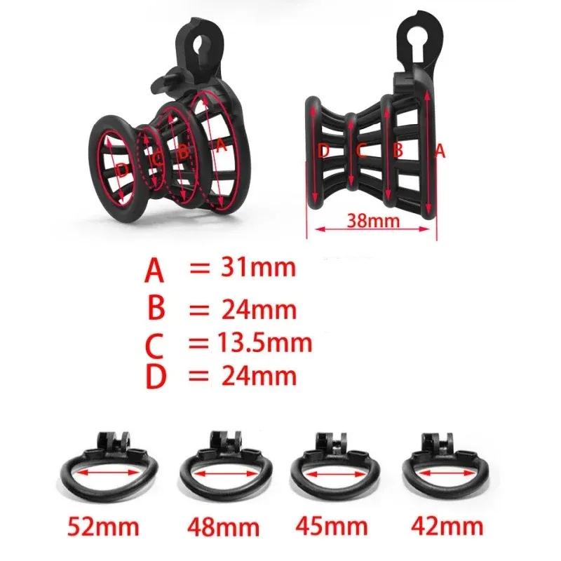 BDSM Inverted Chastity Cage Device for Man Sissy Anti-Cheating Cock Lock with 4 Penis Rings Adult Toys Games Erotic Sex Products