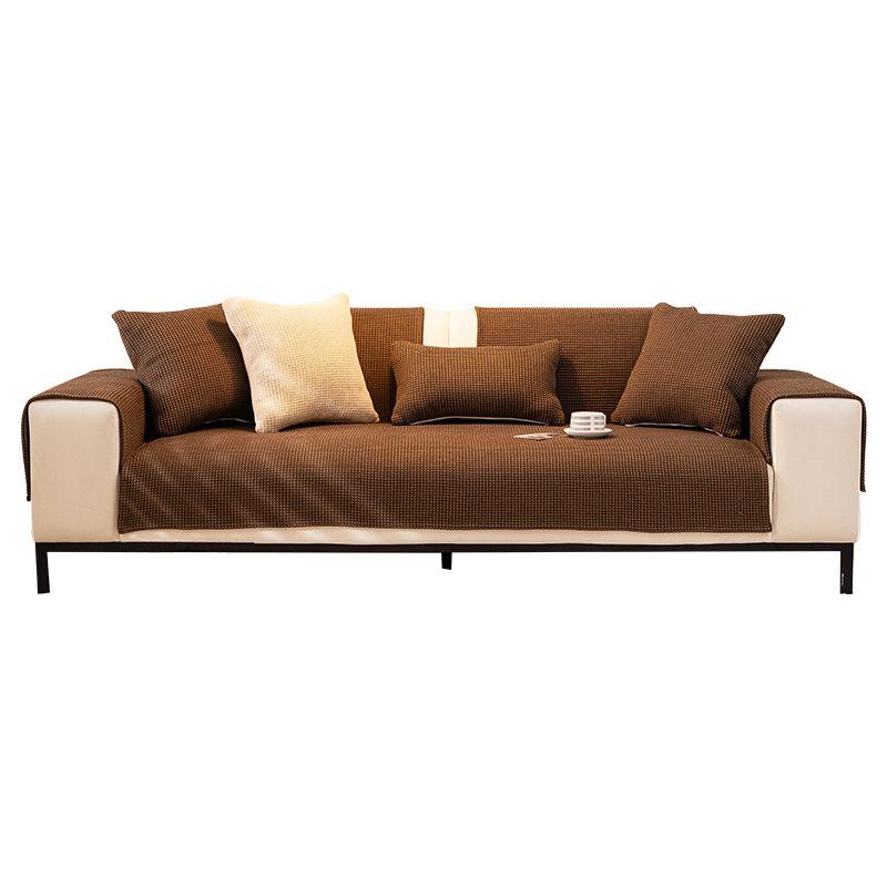 Retro Straight Edge Four-Season Universal Sofa Cushion  New One-Piece Light Luxury High-End Non-Slip Sofa Cushion
