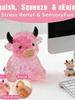 Glitter Kristall Höglandsboskap Squishy Långsamt Stigande Söt Sensorisk Stresslindring Klämbar Fidget-leksak