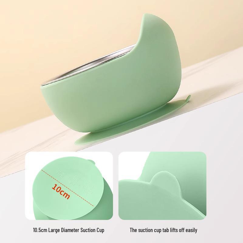 Silicone Snail Baby Bowl: Stainless Steel Suction Cup Bowl for Toddlers - Anti-Fall Training Bowl