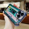 Unique Blue-Green Cassette Tape Phone Case For iPhone 17 16 15 14 13 12 11 Pro Max Plus 17 Air Airbag Plating Back Cover