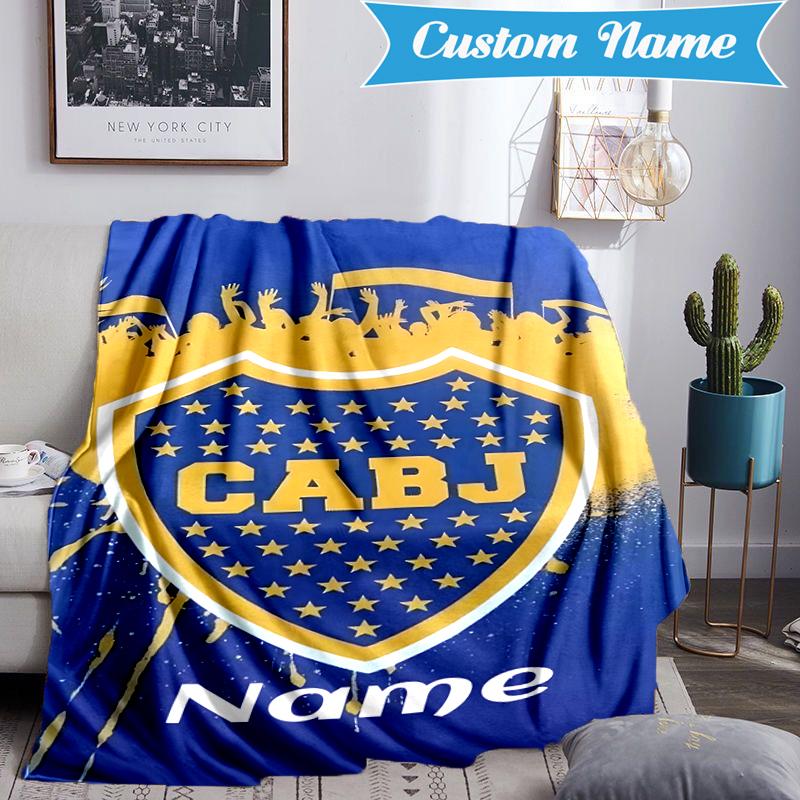 Custom Name Juniors Crest Blanket Lightweight Ideal Bedding Blanket Perfect for Travel, Camping, Living Rooms, Sofas, Christmas Gift