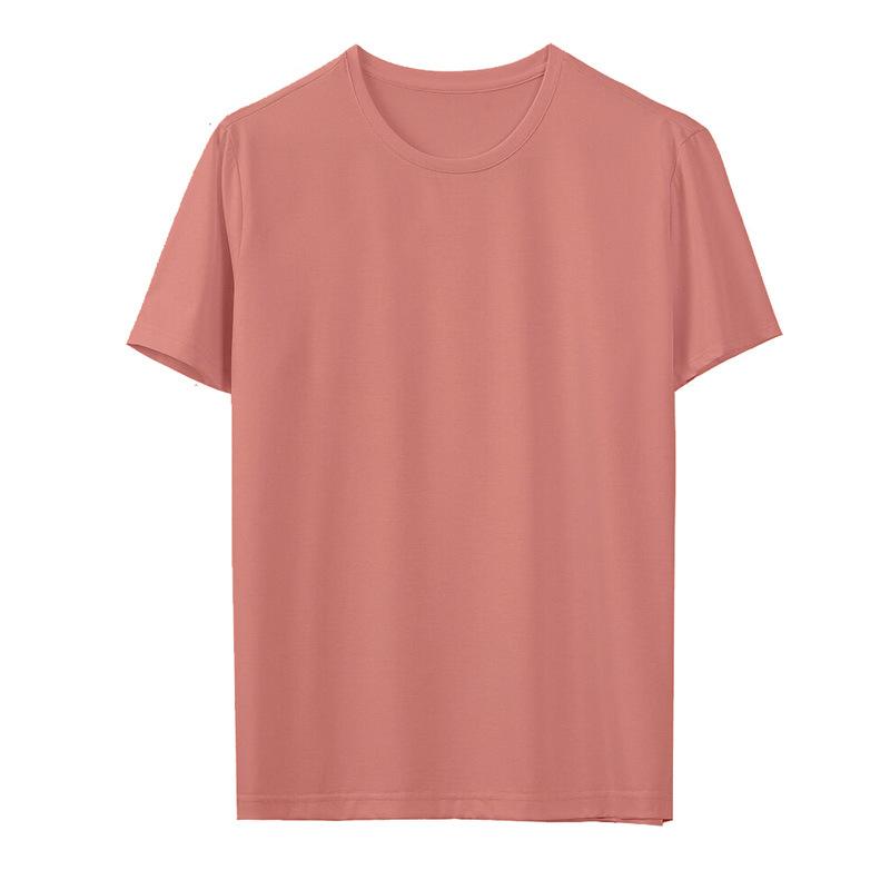 

G ice silk double yarn short-sleeved men s T-shirt summer thin cool and breathable T-shirt half-sleeved women 4XL