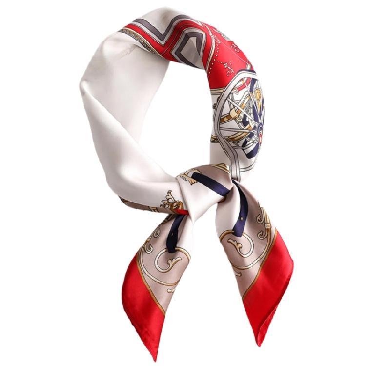 

Women s Neck Scarf Trendy Pattern Silk Neckerchief Soft And Comfortable Bag Decorative Strap Belt Clothing Decoration червоний