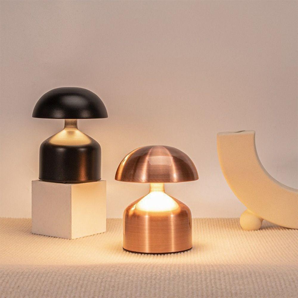 Touch Sensor Mushroom Shape Table Lamp USB Rechargeable Atmosphere Desk Lamp  Bar Atmosphere