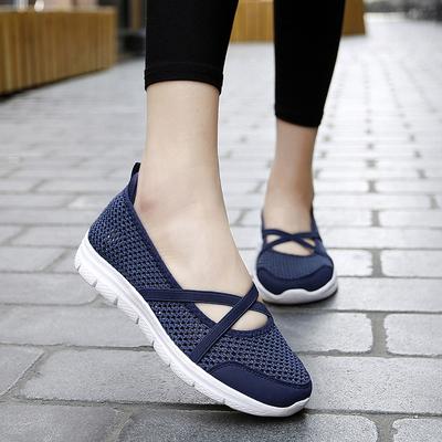 Damenschuhe in Übergröße 2025 Sommer neue Mode Mesh atmungsaktive Freizeitschuhe Römerstil Fuß Slipper Damen