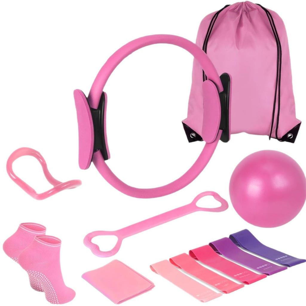 13 Piece Yoga Circle Gym Set, Solid Color PP, Stretching and Core Training Equipment, Fitness Tools for Sculpting and Flexibilit