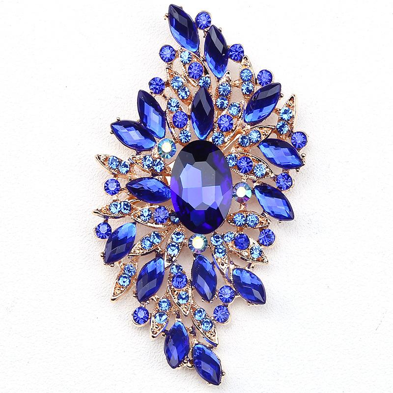 High End Refined Temperament Brooches Stained Glass Large Glass Crystalline Glass Women 'S Clothing AccessoriesWedding Jewelry