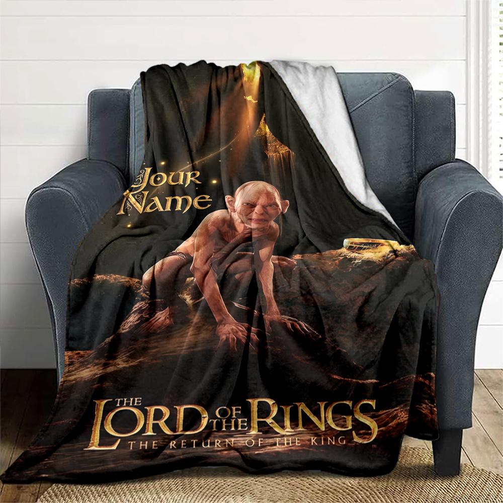 Lord Rings Customize Text Blanket Gift Customizable Blanket Soft & Cozy Versatile for Nap Chair Bed Couch Ideal for All Seasons