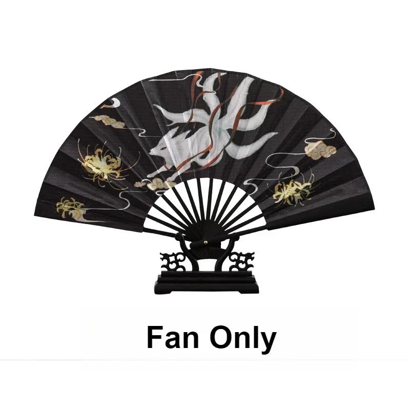 Nine-tailed Fox Hand Held Fan Retro Decorative Fan Hanfu Cheongsam Chinese Folding Fans Japanese Cosplay Home Room Decoration