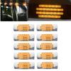 10PCS Amber LED Side Light Lorry Clearance Light 12-24V 22LED Truck Trailer Caravan Side Marker Lamp Chrome Waterproof