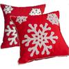 18x18,Cotton Christmas Blessing Throw Pillow Cover for Bed Sofa Cushion Car Snowflake Embroideried Pillowcases