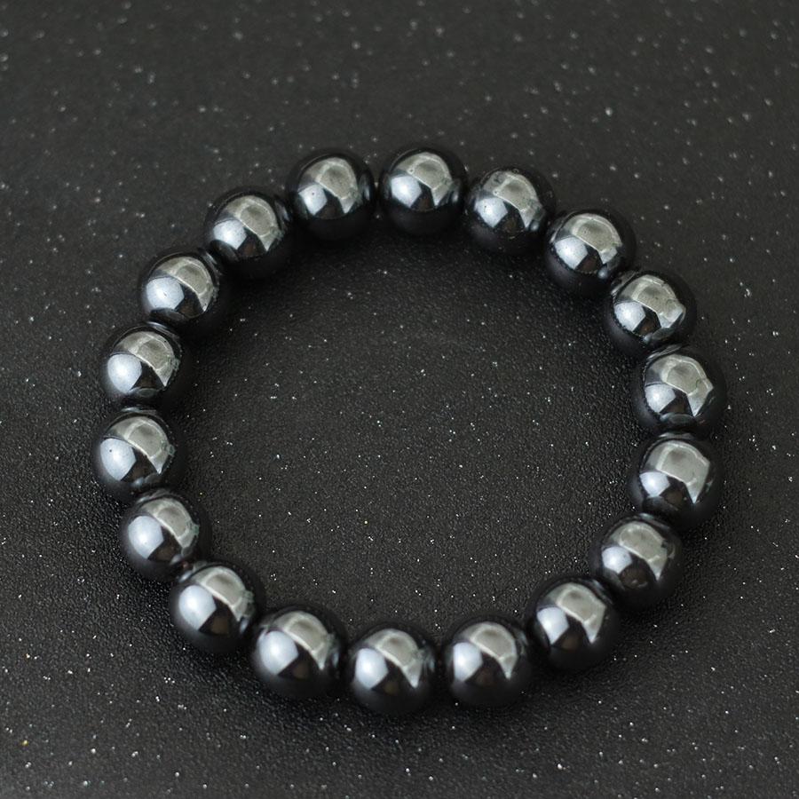 Minimalist 4/6/8/10/12mm Natual Hematite Stone Bracelet For Men Meditation Healing Braclet Black Round Strand Braslet Pulseria