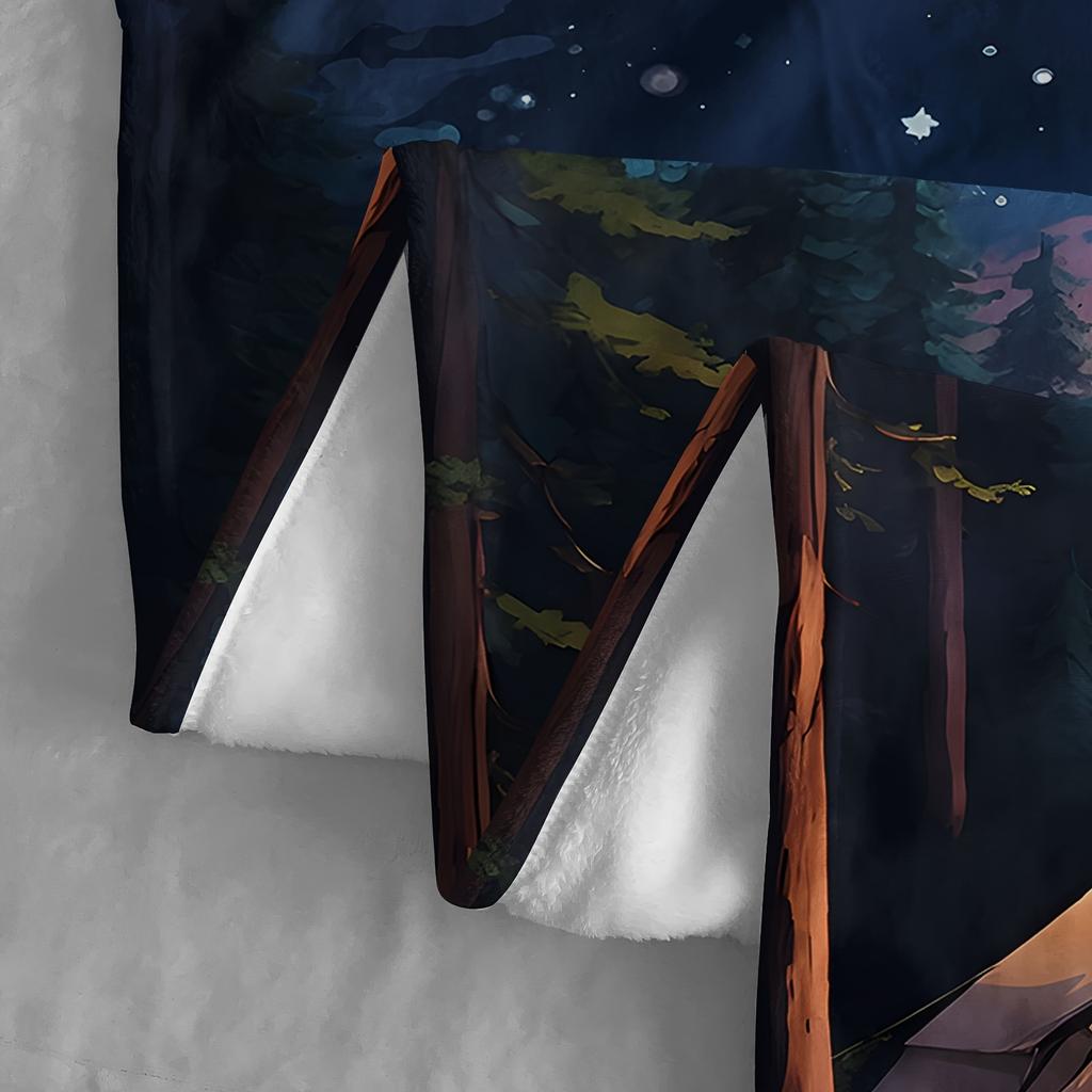 Gemütliche Flanell-Decke im Camping-Design - Weich, Warm & Vielseitig für Sofa, Bett, Büro und Reisen - Ganzjahreskomfort
