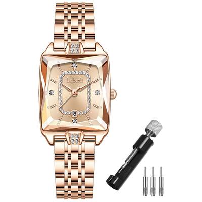 Square Women's Watch Gold Diamond Waterproof Casual Business Stainless Steel Elegant Small Brand Gift