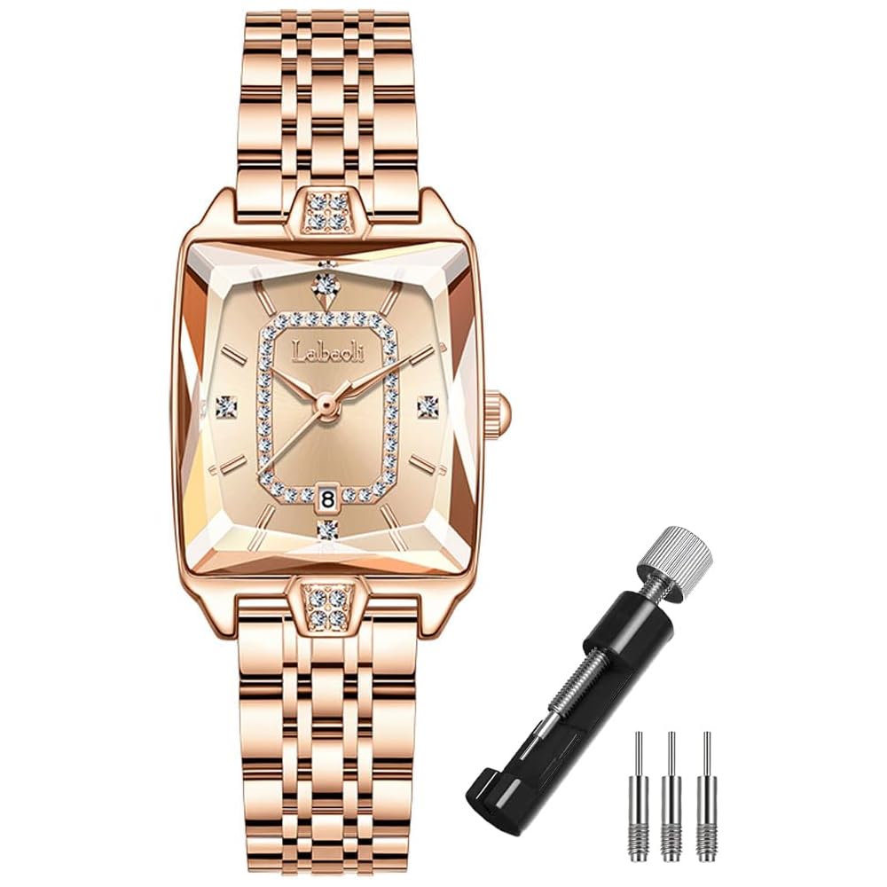 Square Women s Watch Gold Diamond Waterproof Casual Business Stainless Steel Elegant Small Brand Gift