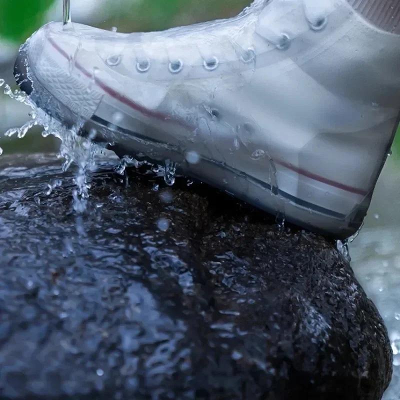HOT New 1Pair Reusable Waterproof Rain Shoes Covers Silicone Non-slip Outdoor Rain Boot Overshoes Walking Shoes Accessories