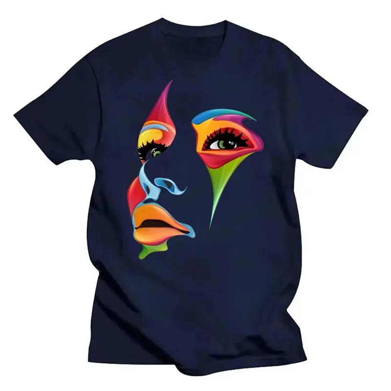 2024 Lady Face Personality Design Print T Shirt Female Street Comfortable T-Shirt Soft Casual Tops Breathable Short Sleeves