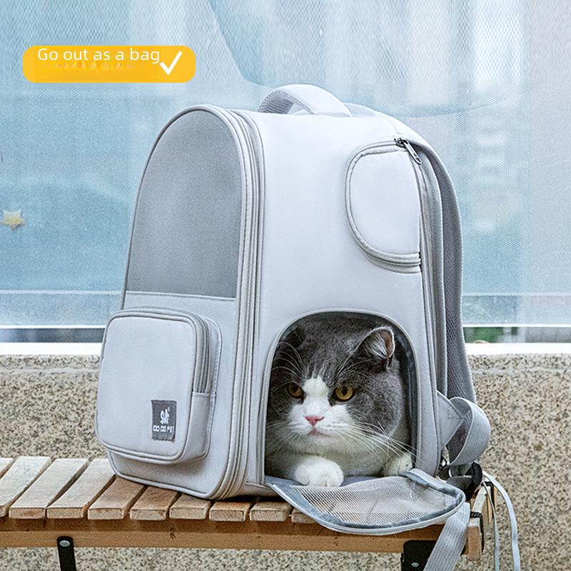 Expandable Portable Pet Backpack for Cats and Small Dogs
