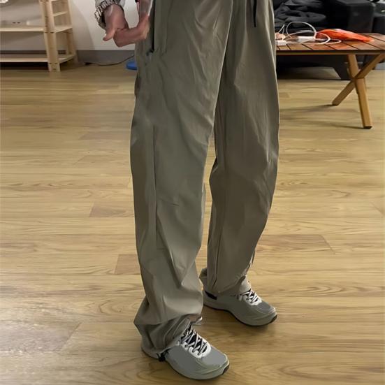 Pánské cargo kalhoty Tenké Rychleschnoucí Outdoorové Cestovní Kempingové Kalhoty Volné Pas se stahovací šňůrkou Jednobarevné s kapsami na zip Kalhoty plné délky