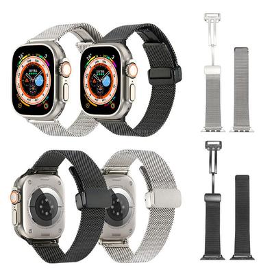 Milanese Loop for Apple Watch Ultra Band 49mm 44mm 45mm 40mm 41mm 42mm 38mm Magnetic Folded Bracelets IWatch 7 Se 3 5 6 8 Strap