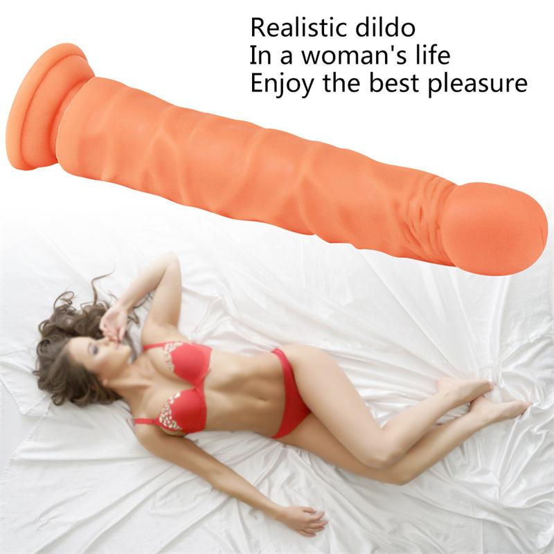 Ventuză Penis de Simulare Lung Fără Ou Silicon Moale Penis Fals Dispozitiv de Masturbare Manuală pentru Femei Jucărie Adultă pentru Femei