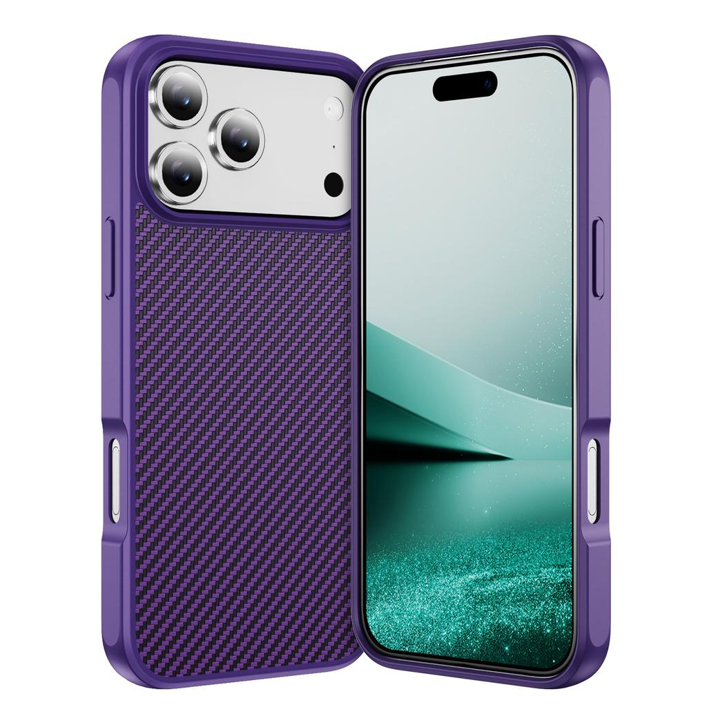 Magsafe Bumper Plastic Cover Thin Carbon Fiber Texture Magnetic Hard Case for IPhone 17 Air 16E 16 15 14 Plus 13 12 Pro Max