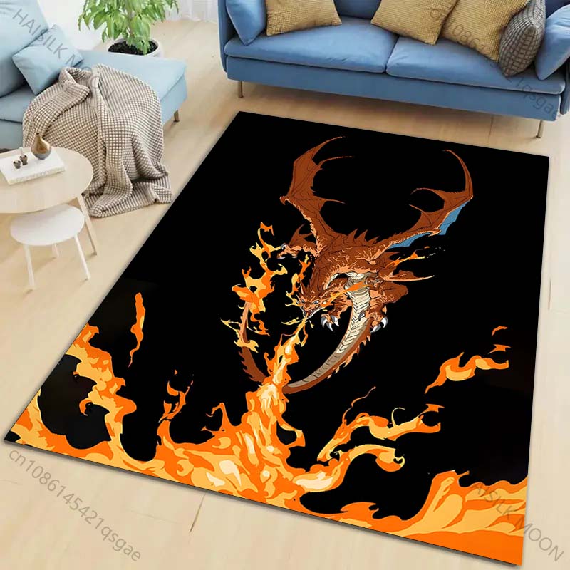 Klasyczny P-P0kém0n Charizard Wzór Dywan Salon Sypialnia Sofa Duża Powierzchnia Dekoracyjne Dywany Dzieci Zabawa Mata Antypoślizgowa Cudowne Prezenty