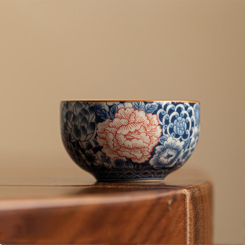 

1 шт. Китайская традиция Керамическая чайная чашка из печи Жу Ру Ручная работа Цветы Чашка для чая Домашняя Персональная пиала для чая Чашка для красоты и медитации Посуда для чая