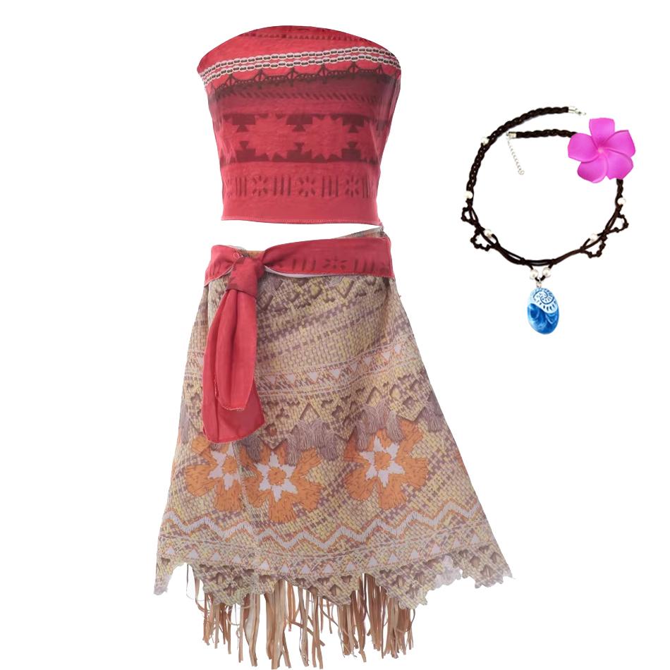 Nuovo Film Oceania 2 Vestito da Bambina Costume per Festa di Halloween Abito Elegante da Principessa Bambini Outfit Vaiana Vestito