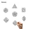 7 Pcs Golden Red Dragon Metal Dice Hollow Metal Polyhedral Dice Set Suitable for Role-Playing RPG  Board Game Card Game