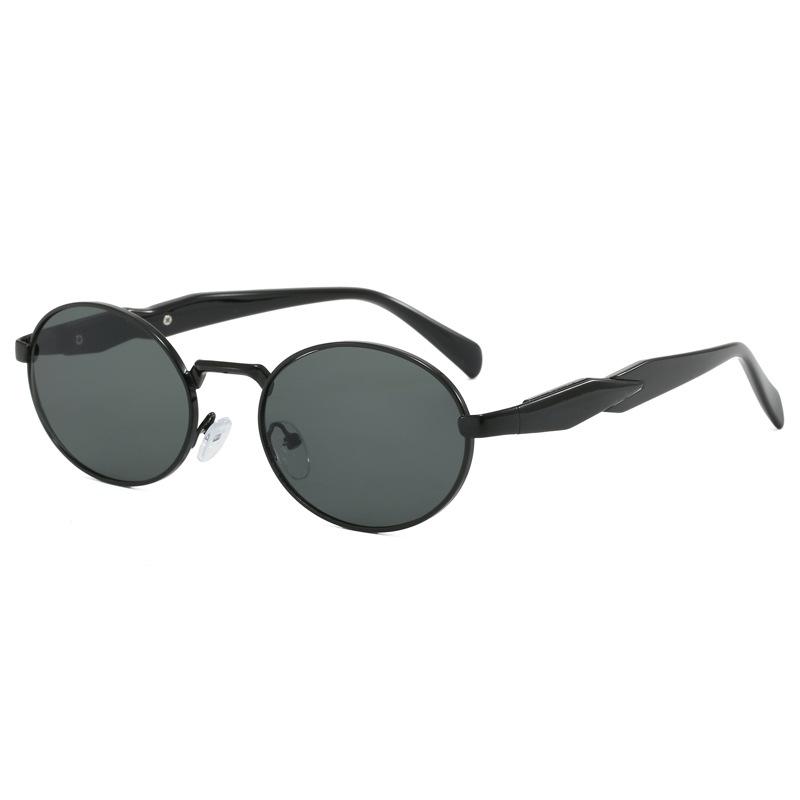 Oval Metal Personality Large Frame Sunglasses Women'S Retro Street Sunglasses