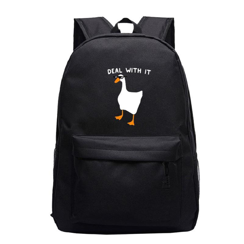 Primary And Secondary School Students Schoolbag Goose Personalized Printing Youth Leisure Simple Backpack Large Capacity