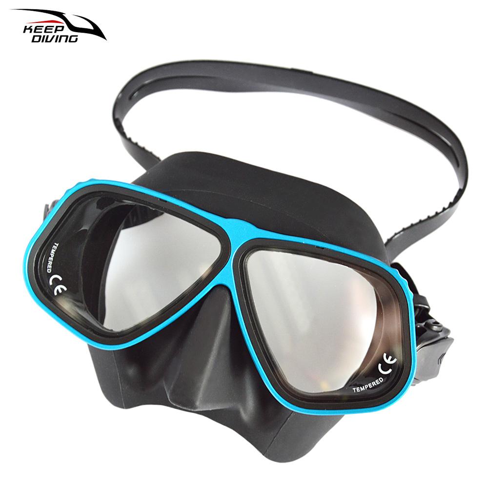 Free Diving Mask Ultra Low Volume Snorkeling goggles  Color Alloy Frame  Diving Goggles For Scuba Dive