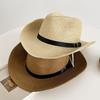 Classic Western Cowgirl Cap Straw Wide Brim Cowboy Hat for Women Men Foldable Sun Hat Panama Beach Cap