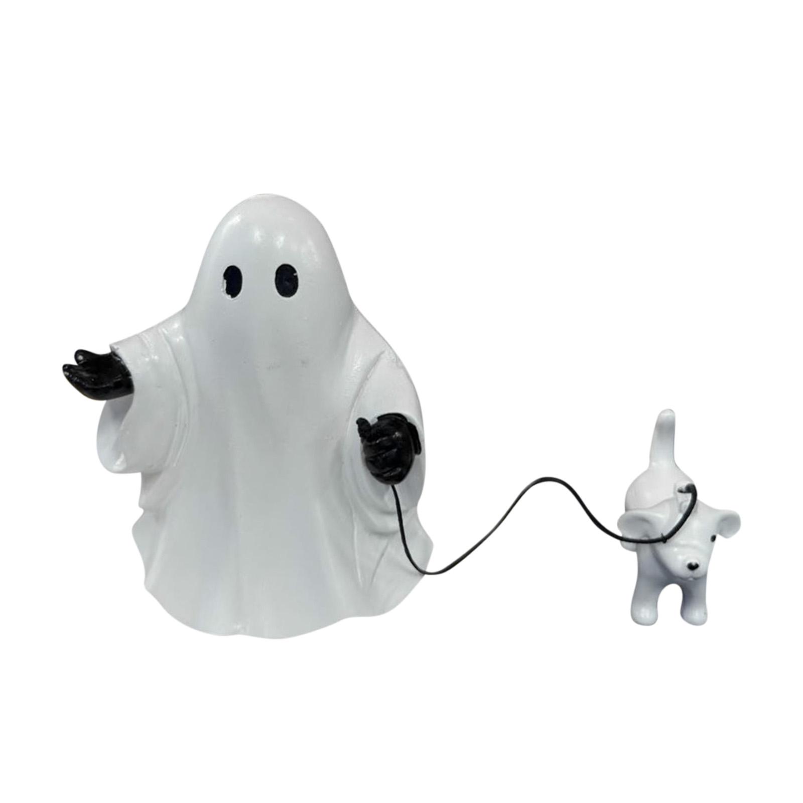 

Подсвечник «Призраки и щенок», Причудливая статуэтка на Хэллоуин, Статуэтка «Призраки выгуливают собаку на Хэллоуин», Полка, Стол, Домашний декор One Size