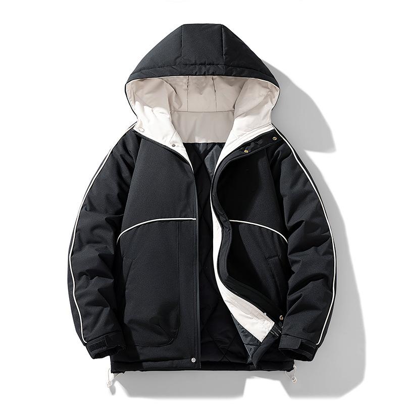 

Стеганая одежда мужская осень и зима новая мужская одежда больших размеров свободная теплая хлопковая одежда куртка с капюшоном 8XL чёрный