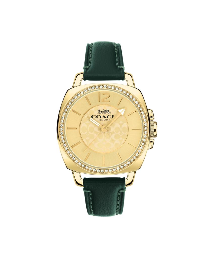 Coach BOYFRIEND Gold Dark Green 14503982 Women's Watch, Dial, Strap, (Official Import)