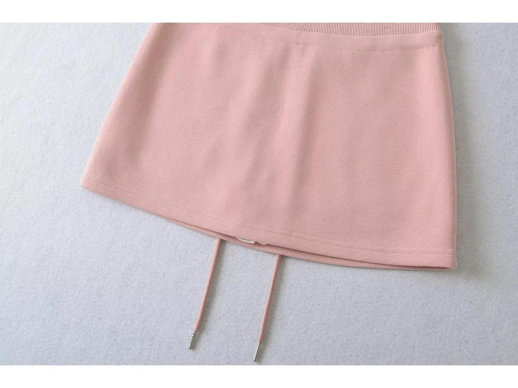 Chic High-Waist Drawstring Sporty Mini Skirt with Lining – Versatile Hip-Hugging A-Line Design for Summer