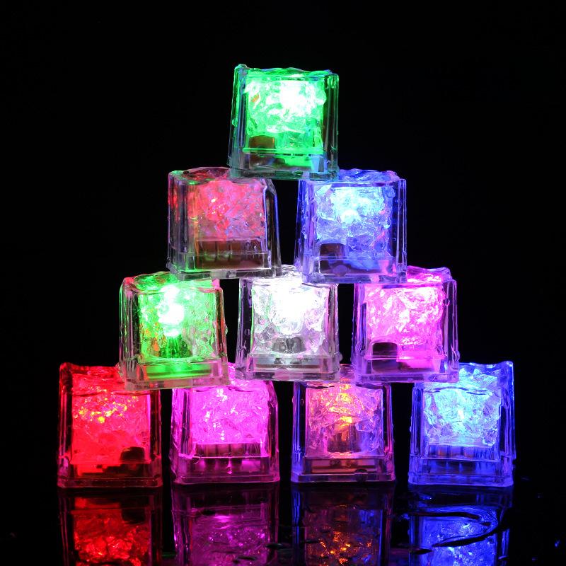 LED Colorful Glow Ice Cubes: Water-Activated Flashing Lights for Bath Toys & Decor.