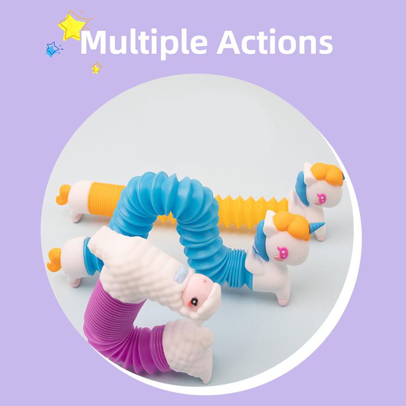 3D Luminou Pop Tube Игрушка Силиконовая Альпака Единорог Push It Bubble Balls — фото 3