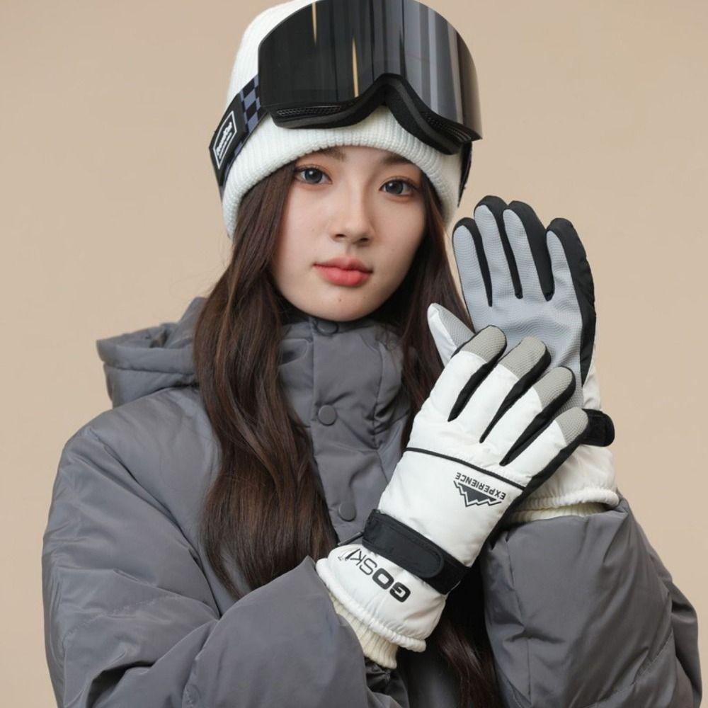 Windproof Snowboard Gloves Keep Warm Full Finger Mittens Simple Cycling Mittens  Man