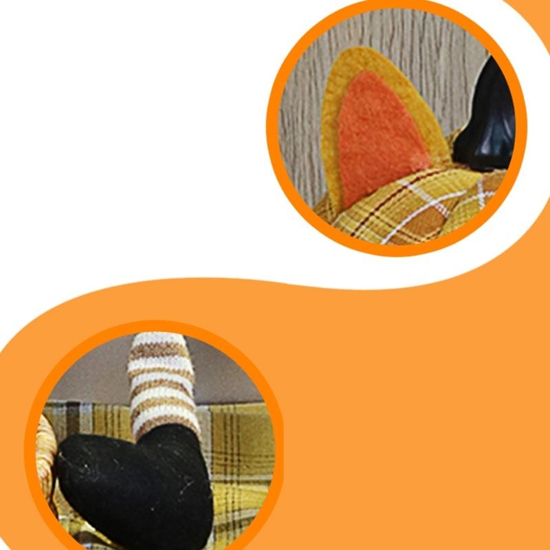 Stuffed Pumpkin Doll with Dangling Legs Thanksgiving Stuffed Toy Multiple Color Desk Home Figures Display Decorations