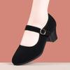 Square dance shoes women's 2025 autumn new retro soft-soled mother dance shoes one-word fashion versatile Mary Jane shoes