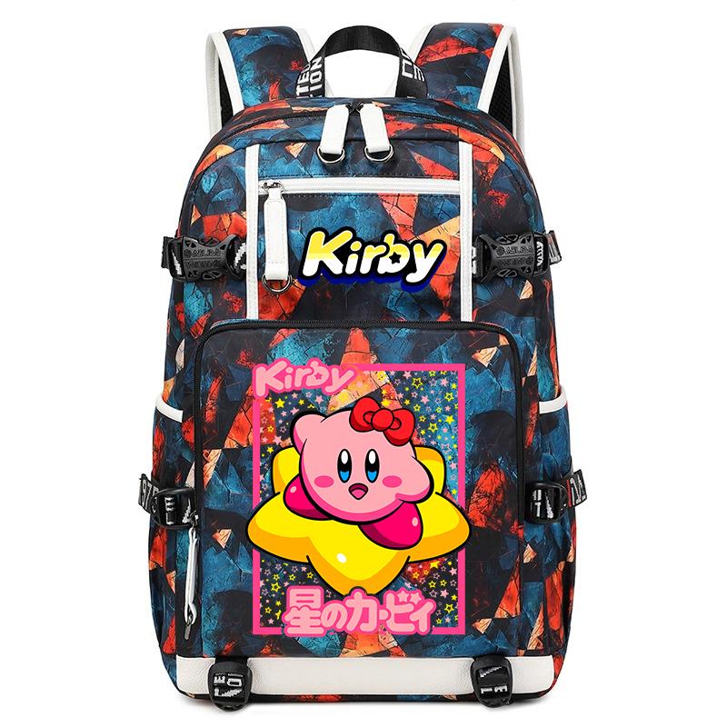 Kirby Cartoon Print Studentenrugzak Grote Capaciteit Reis Schooltas voor Kinderen Tieners