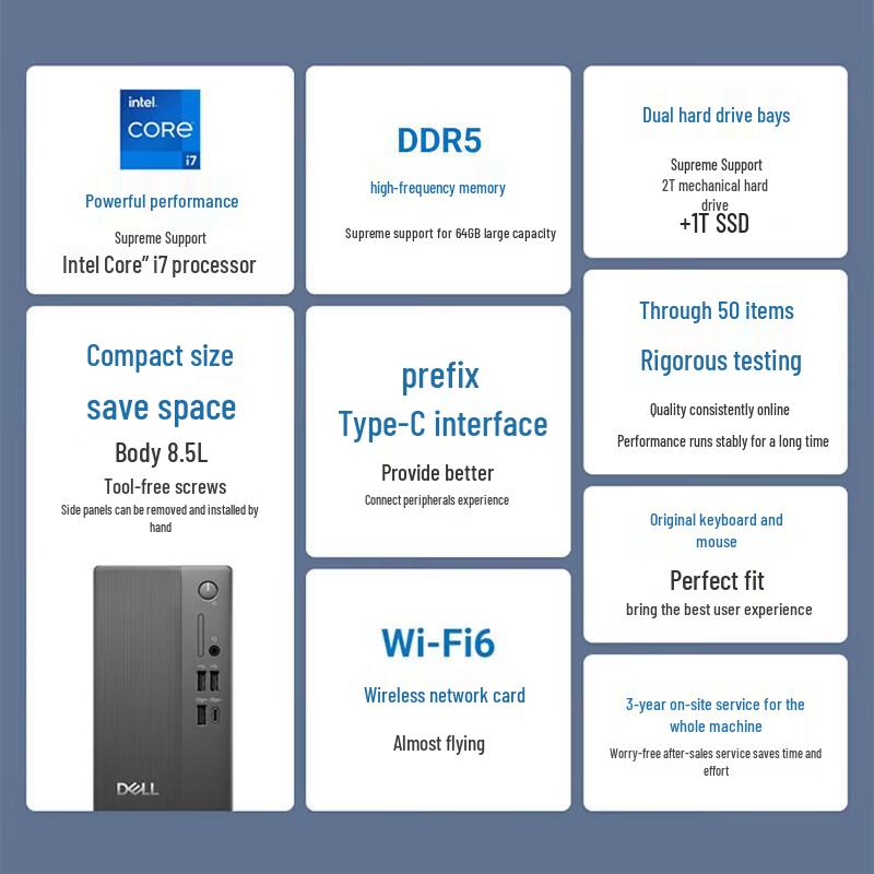 Dell Vostro Desktop PC with i3-14100 & 23.8-inch Monitor (CN version)