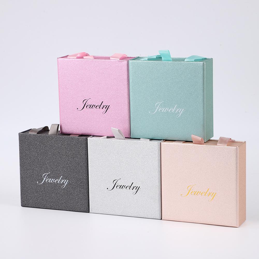 Glitter Paper Jewelry Box for Earrings, Bracelets, and Rings