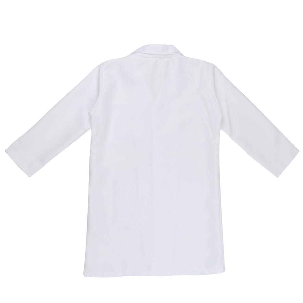 Kids Boys Girls White Long Sleeves Lab Coat Uniform Doctor Surgeon Cosplay Costume Fancy Party