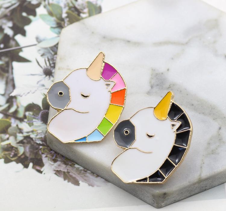Unisex Cute Cartoon Brooches Elegant Cartoon Animal Horse Head Breastpin Birthday Xmas Gift